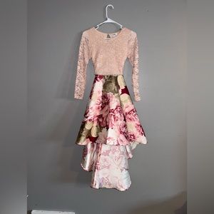 Pink formal dress, size 16 in kids, worn once!